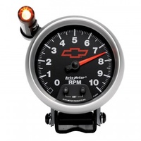 AUTOMETER GAUGE 3-3/4" PEDESTAL TACHOMETER,0-10,000 RPM,CHEVY RED BOWTIE # 3690-00406
