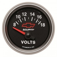 AUTOMETER GAUGE 2-1/16" VOLTMETER,8-18V,CHEVY RED BOWTIE # 3692-00406