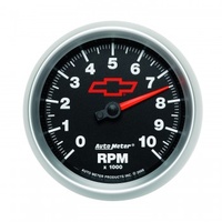 AUTOMETER GAUGE 3-3/8" IN-DASH TACHOMETER,0-10,000 RPM,CHEVY RED BOWTIE # 3697-00406
