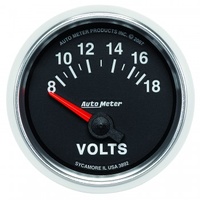 AUTOMETER GAUGE 2-1/16" VOLTMETER,8-18V,AIR-CORE,GS # 3892