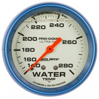 AUTOMETER GAUGE 2-5/8" WATER TEMPERATURE,140-280F,4 FT.,MECHANICAL,LIQUID FILLED,ULTRA-NITE # 4235