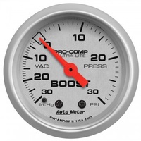 AUTOMETER GAUGE 2-1/16" BOOST/VACUUM,30 IN HG/30 PSI,MECHANICAL,ULTRA-LITE # 4303-SP