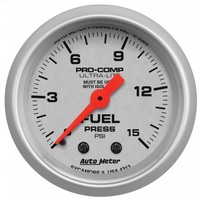 AUTOMETER GAUGE 2-1/16" FUEL PRESSURE W/ ISOLATOR,0-15 PSI,MECHANICAL,ULTRA-LITE # 4313-SP