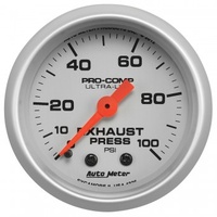 AUTOMETER GAUGE 2-1/16" EXHAUST PRESSURE,0-100 PSI,MECHANICAL,ULTRA-LITE # 4326-SP