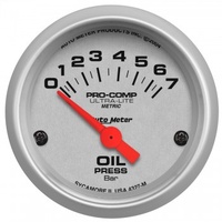 AUTOMETER GAUGE 2-1/16" OIL PRESSURE,0-7 BAR,AIR-CORE,ULTRA-LITE # 4327-M-SP