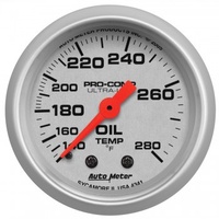 AUTOMETER GAUGE 2-1/16" OIL TEMPERATURE,140-280F,MECHANICAL,ULTRA-LITE # 4341-SP