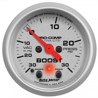 AUTOMETER GAUGE 2-1/16" BOOST/VACUUM,30 IN HG/30 PSI,STEPPER MOTOR,ULTRA-LITE # 4377-SP