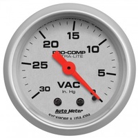 AUTOMETER GAUGE 2-1/16" VACUUM,0-30 IN HG,ULTRA-LITE # 4384-SP