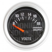 AUTOMETER GAUGE 2-1/16" VOLTMETER,8-18V,AIR-CORE,ELEC,HOONIGAN # 4391-09000