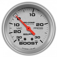 AUTOMETER GAUGE 2-5/8" BOOST/VACUUM,30 IN HG/30 PSI,MECHANICAL,ULTRA-LITE # 4403-SP