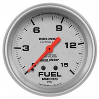 AUTOMETER GAUGE 2-5/8" FUEL PRESSURE W/ ISOLATOR,0-15 PSI,MECHANICAL,ULTRA-LITE # 4413-SP