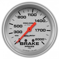 AUTOMETER GAUGE 2-5/8" BRAKE PRESSURE,0-2000 PSI,MECHANICAL,ULTRA-LITE # 4426-SP