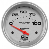 AUTOMETER GAUGE 2-5/8" OIL PRESSURE,0-100 PSI,AIR-CORE,ULTRA-LITE # 4427-SP