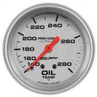 AUTOMETER GAUGE 2-5/8" OIL TEMPERATURE,140-280F,MECHANICAL,ULTRA-LITE # 4441-SP