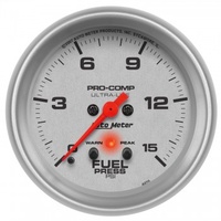AUTOMETER GAUGE 2-5/8" FUEL PRESSURE,0-15 PSI,W/ PEAK/WARN,STEPPER MOTOR,ULTRA-LITE # 4470-SP