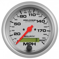 AUTOMETER GAUGE 3-3/8" SPEEDOMETER,0-200 MPH,ELECTRIC,ULTRA-LITE # 4486-SP