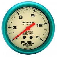 AUTOMETER GAUGE 2-5/8" FUEL PRESSURE,0-15 PSI,MECHANICAL,ULTRA-NITE # 4511