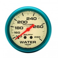 AUTOMETER GAUGE 2-5/8" WATER TEMPERATURE,140-280F,6 FT.,MECHANICAL,ULTRA-NITE # 4531