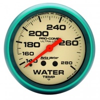 AUTOMETER GAUGE 2-5/8" WATER TEMPERATURE,140-280F,4 FT.,MECHANICAL,ULTRA-NITE # 4535