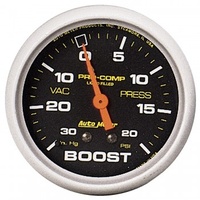 AUTOMETER GAUGE 2-5/8" BOOST/VACUUM,30 IN HG/20 PSI,MECHANICAL,LIQUID FILLED,PRO-COMP # 5401