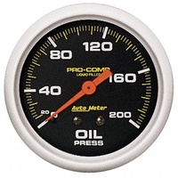 AUTOMETER GAUGE 2-5/8" OIL PRESSURE,0-200 PSI,MECHANICAL,LIQUID FILLED,PRO-COMP # 5422