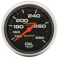 AUTOMETER GAUGE 2-5/8" OIL TEMPERATURE,140-280F,6 FT.,MECHANICAL,LIQUID FILLED,PRO-COMP # 5441