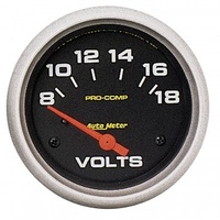 AUTOMETER GAUGE 2-5/8" VOLTMETER,8-18V,AIR-CORE,PRO-COMP # 5492