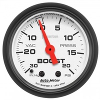 AUTOMETER GAUGE 2-1/16" BOOST/VACUUM,30 IN HG/20 PSI,MECHANICAL,PHANTOM # 5701