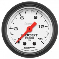 AUTOMETER GAUGE 2-1/16" BOOST,0-15 PSI,MECHANICAL,PHANTOM # 5702