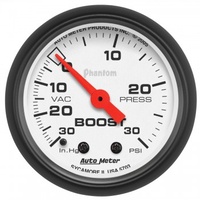AUTOMETER GAUGE 2-1/16" BOOST/VACUUM,30 IN HG/30 PSI,MECHANICAL,PHANTOM # 5703