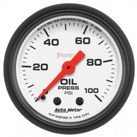 AUTOMETER GAUGE 2-1/16" OIL PRESSURE,0-100 PSI,MECHANICAL,PHANTOM # 5721