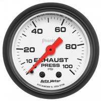 AUTOMETER GAUGE 2-1/16" EXHAUST PRESSURE,0-100 PSI,MECHANICAL,PHANTOM # 5726