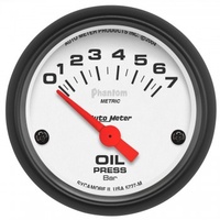 AUTOMETER GAUGE 2-1/16" OIL PRESSURE,0-7 BAR,AIR-CORE,PHANTOM # 5727-M