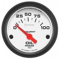 AUTOMETER GAUGE 2-1/16" OIL PRESSURE,0-100 PSI,AIR-CORE,PHANTOM # 5727