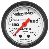 AUTOMETER GAUGE 2-1/16" WATER TEMPERATURE,140-280F,6 FT.,MECHANICAL,PHANTOM # 5731