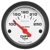 AUTOMETER GAUGE 2-1/16" DIFFERENTIAL TEMPERATURE,100-250F,AIR-CORE,PHANTOM # 5749
