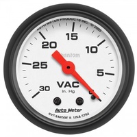 AUTOMETER GAUGE 2-1/16" VACUUM,0-30 IN HG,PHANTOM # 5784