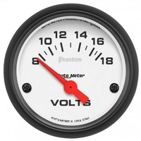 AUTOMETER GAUGE 2-1/16" VOLTMETER,8-18V,AIR-CORE,PHANTOM # 5791