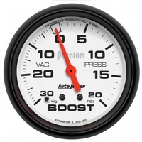 AUTOMETER GAUGE 2-5/8" BOOST/VACUUM,30 IN HG/20 PSI,MECHANICAL,PHANTOM # 5801
