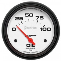 AUTOMETER GAUGE 2-5/8" OIL PRESSURE,0-100 PSI,AIR-CORE,PHANTOM # 5827