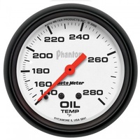 AUTOMETER GAUGE 2-5/8" OIL TEMPERATURE,140-280F,6 FT.,MECHANICAL,PHANTOM # 5841