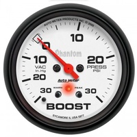 GAUGE 2-5/8" BOOST/VAC,W/ PEAK& WARN,30 IN HG/30 PSI,STEPPER MOTOR,PHANTOM # 5877
