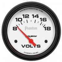 AUTOMETER GAUGE 2-5/8" VOLTMETER,8-18V,AIR-CORE,PHANTOM # 5891