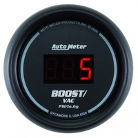 AUTOMETER GAUGE 2-1/16" BOOST/VACUUM,30 IN HG/30 PSI,SPORT-COMP DIGITAL # 6359