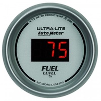 AUTOMETER GAUGE 2-1/16" FUEL LEVEL,PROGRAMMABLE 0-280 ?,DIG. SILVER # 6510
