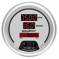 AUTOMETER GAUGE 3-3/8" TACHOMETER/SPEEDOMETER COMBO,8K RPM/260 MPH,ELECTRIC,ULTRA-LITE DIGITAL # 6587