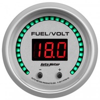 AUTOMETER GAUGE 2-1/16" TWO CHANNEL FUEL LEVEL / VOLTMETER,0-100%/8-18V,ULTRA-LITE ELITE DIGITAL # 6709-UL