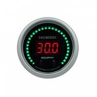 AUTOMETER GAUGE 2-1/16" TWO CHANNEL VAC/BOOST / FLUID PRESSURE,SELECTABLE SCALE PSI / BAR,SPORT-COMP ELITE DIGITAL # 6758-SC