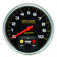 AUTOMETER GAUGE TACHOMETER,5",0-10,000 RPM,IN-DASH W/PEAK MEMORY,PRO-COMP # 6801