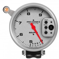 AUTOMETER GAUGE 5" TACHOMETER,0-9000 RPM,PEDESTAL W/ QUICK LITE,DUAL RANGE W/PEAK MEMORY,ULTRA-LITE # 6854-SP